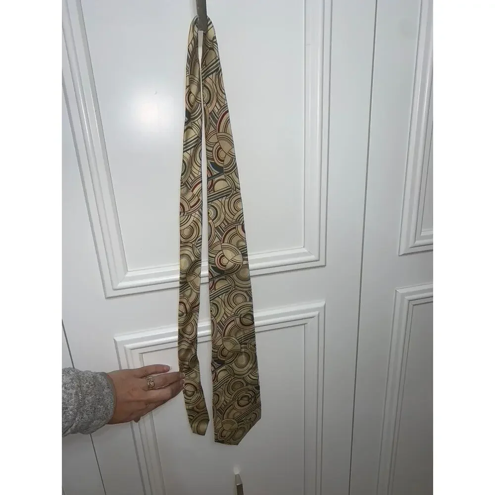 Vintage Swing Men's Silk Tie‎ Multicolor Geometric Abstract Design